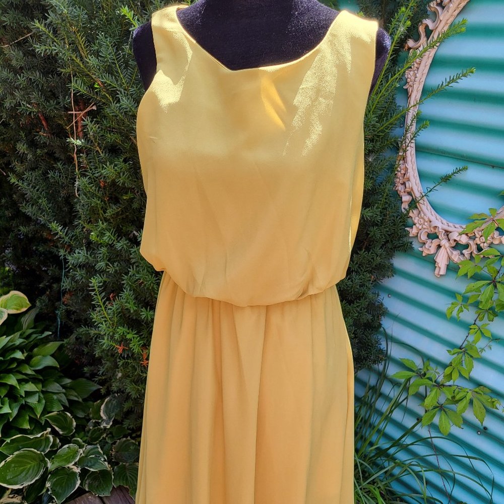 Asymmetrical yellow mini summer dress